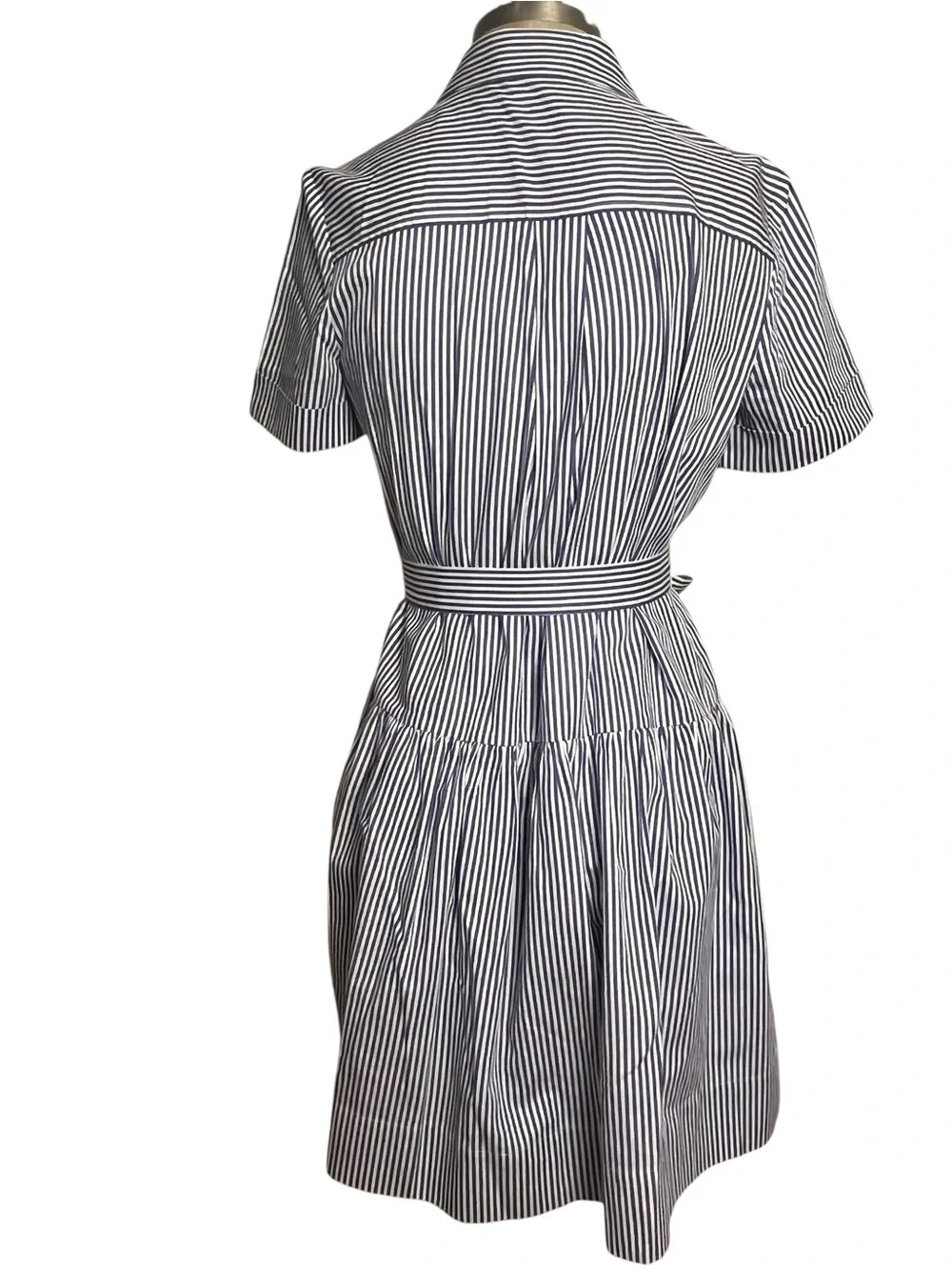 Kate Spade Broome Street Striped Shirt Dress Size Small Blue White Cotton